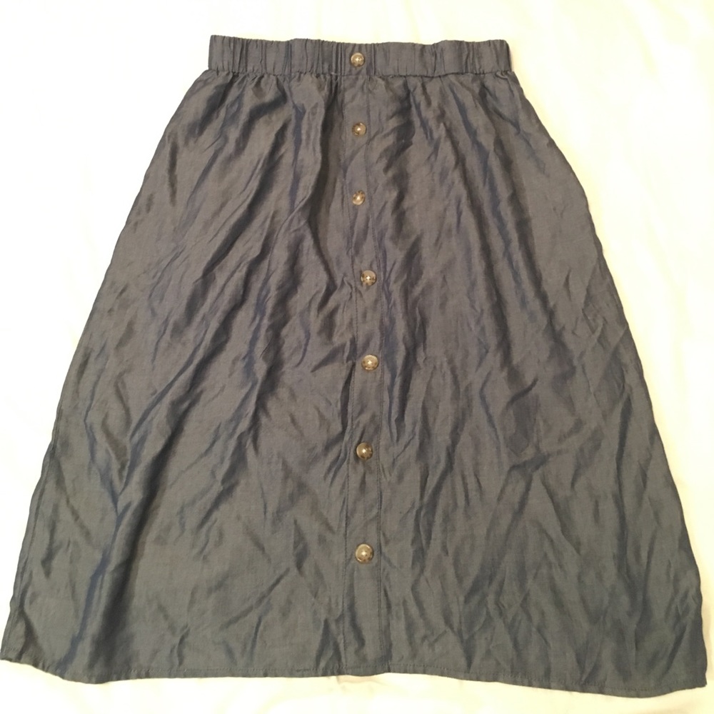 Faded Glory Chambray Skirt Size S