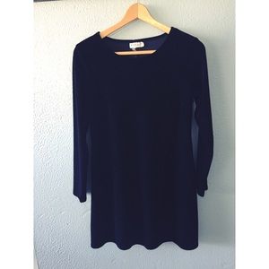 90s // Vintage Blue Velvet Skater Dress