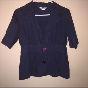 Navy Blue peblum blazer