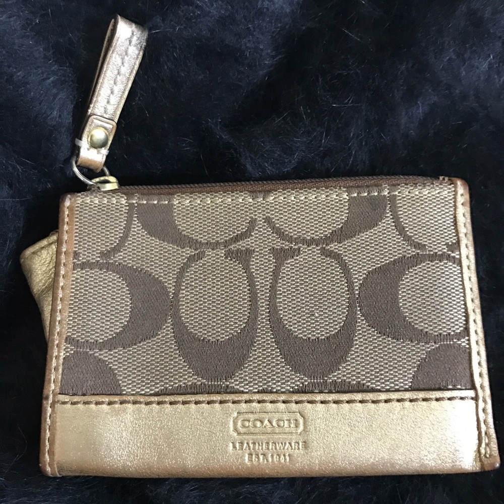 COACH GOLD SIGNATURE COIN PURSE WALLET Y2K