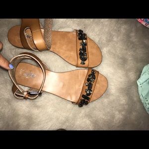 Brown and Diamond Sandals