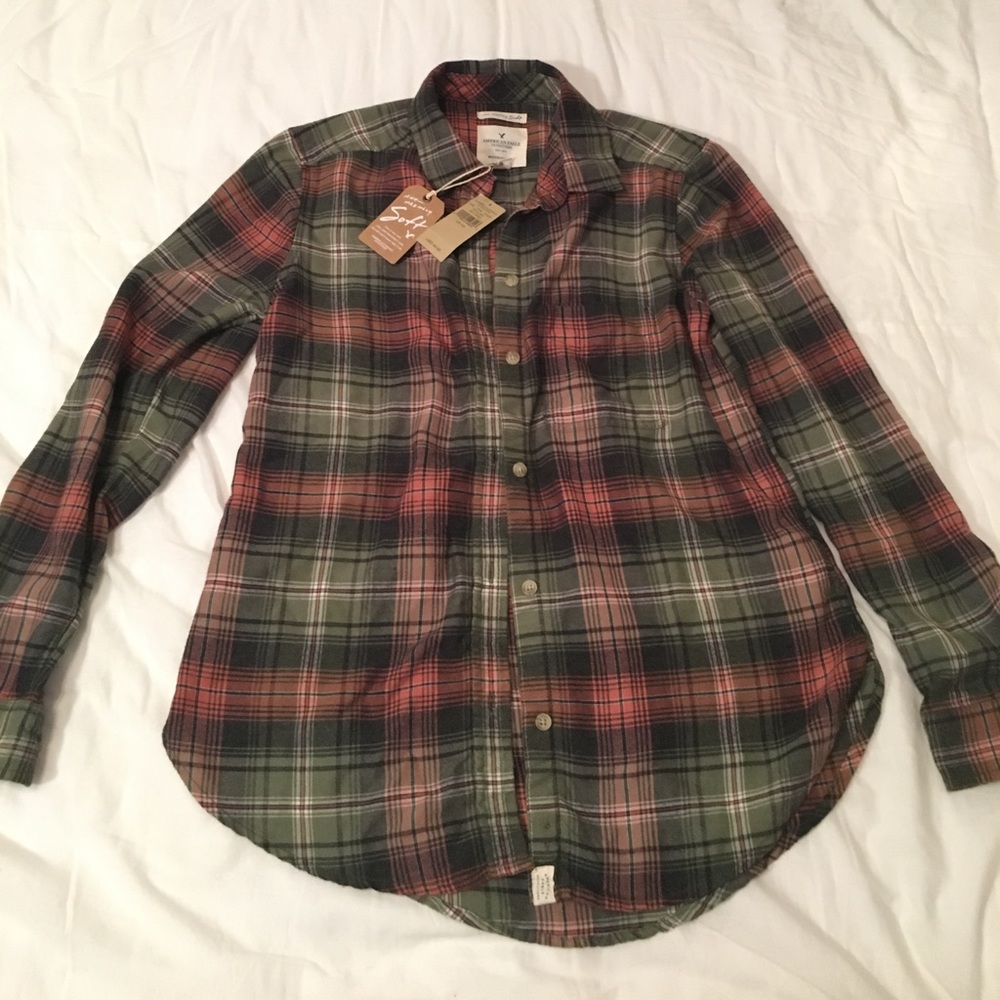 Plaid American Eagle Button Down