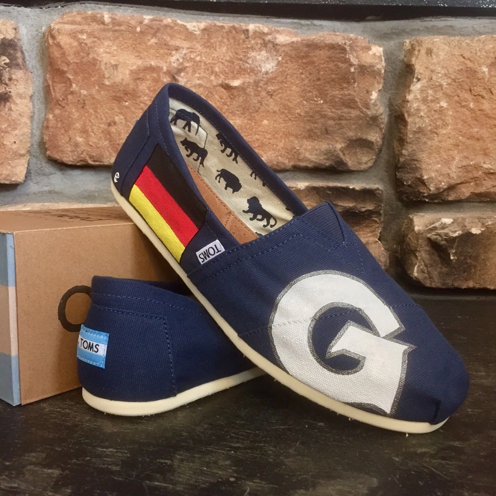 Georgetown University custom hand painted TOMS