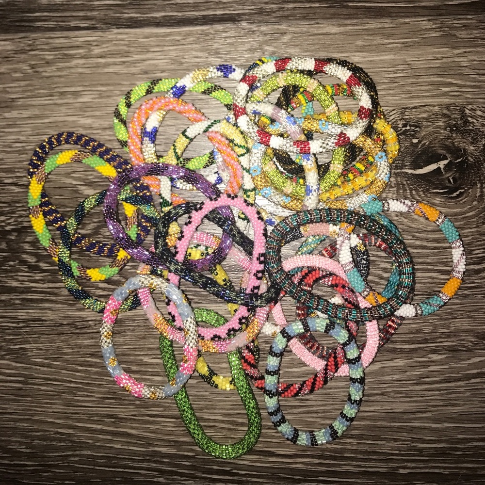 Pack of 30 Nepal Roll on Beaded Bracelets
