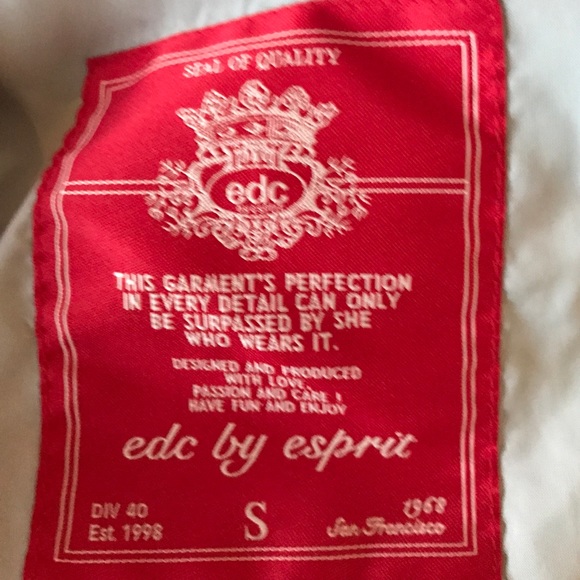 EDC by esprit sm white fleece coat with fur hoodie - Picture 3 of 4