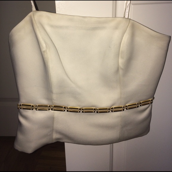 HALSTON heritage strapless top- cropped - Picture 1 of 3