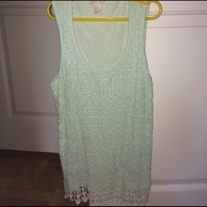 Light blue crochet tank top