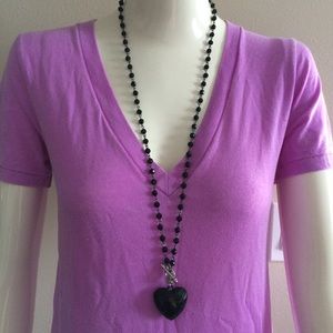 Cookie lee black heart necklace