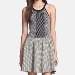 PARKER black metallic knit jacquard mini