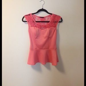 Pink Peplum Top Iris Los Angeles