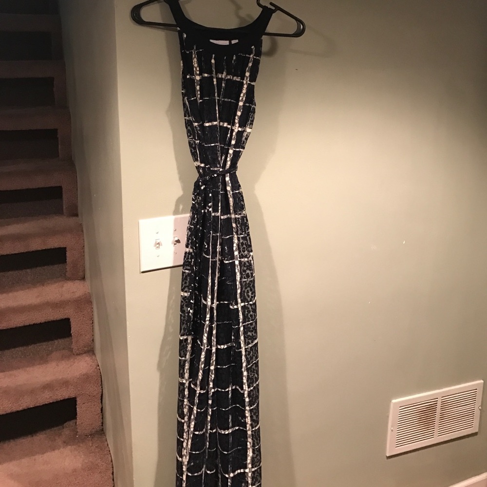 New York & Co navy and white dress