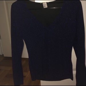Navy sparkly long sleeve top