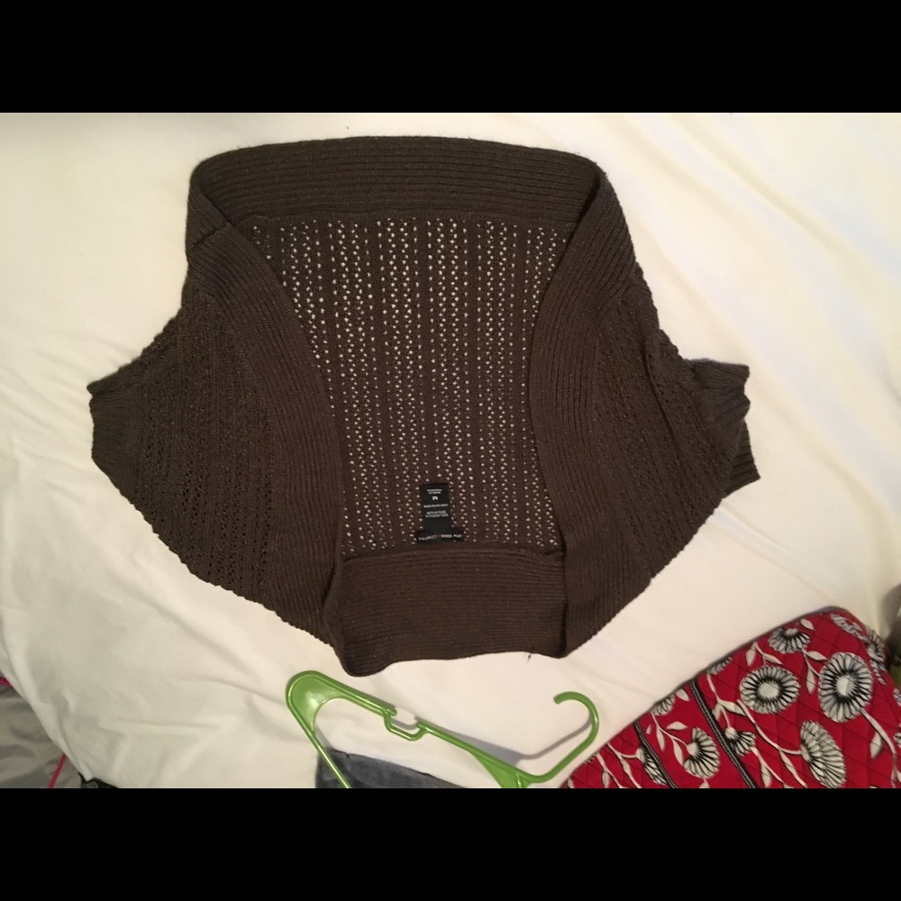 Brown short sleeve cardigan