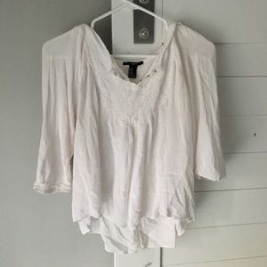 White, quarter sleeve blouse