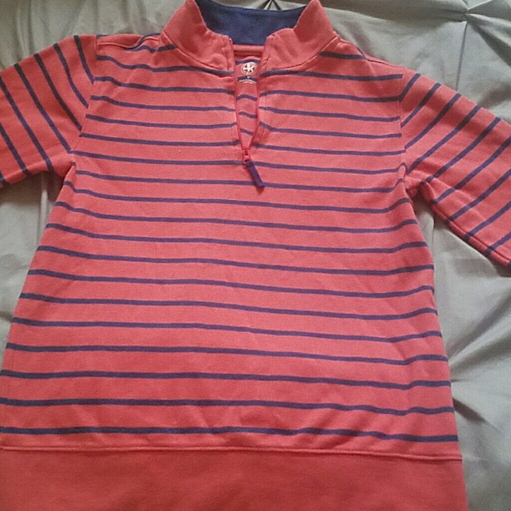 Sale💓💓3/4 zip salmon and navy pull over