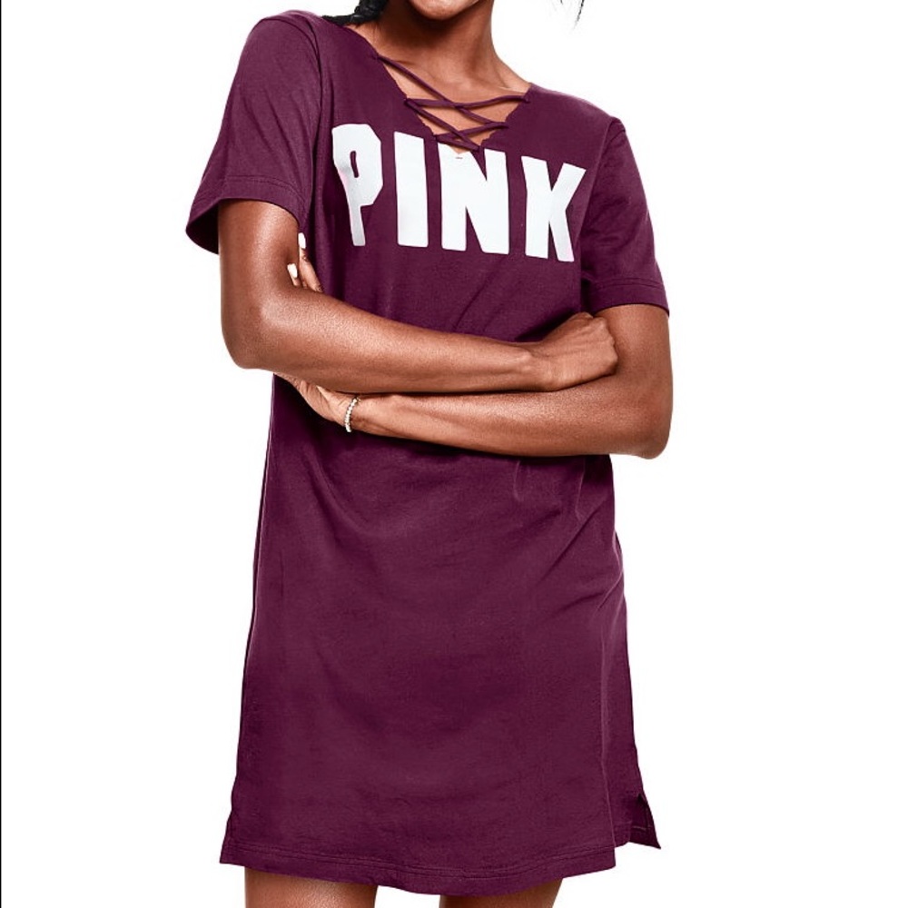 Vs pink straps tee dress ❤