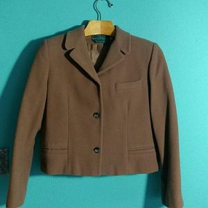 Harve Benard Crop Wool Blend Blazer