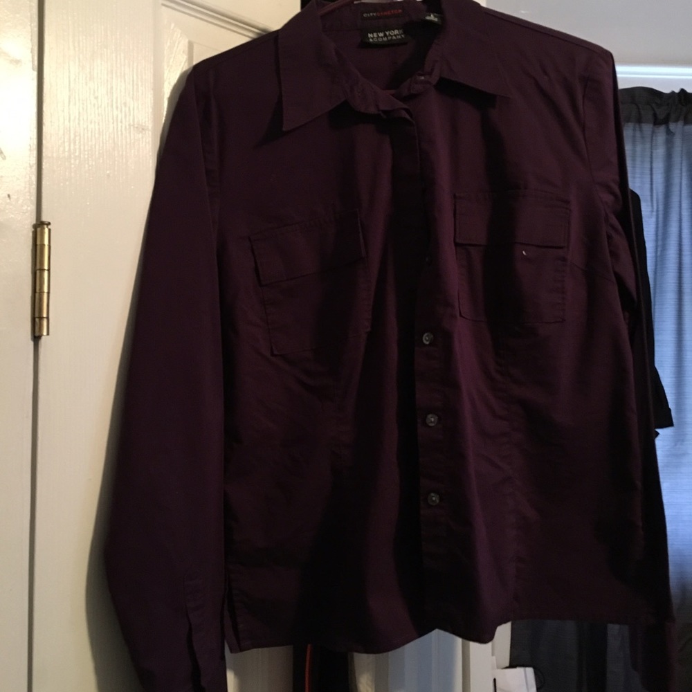 Purple button down shirt