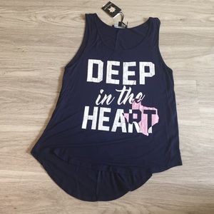 NWT Tank Med Top Deep in the heart of Texas