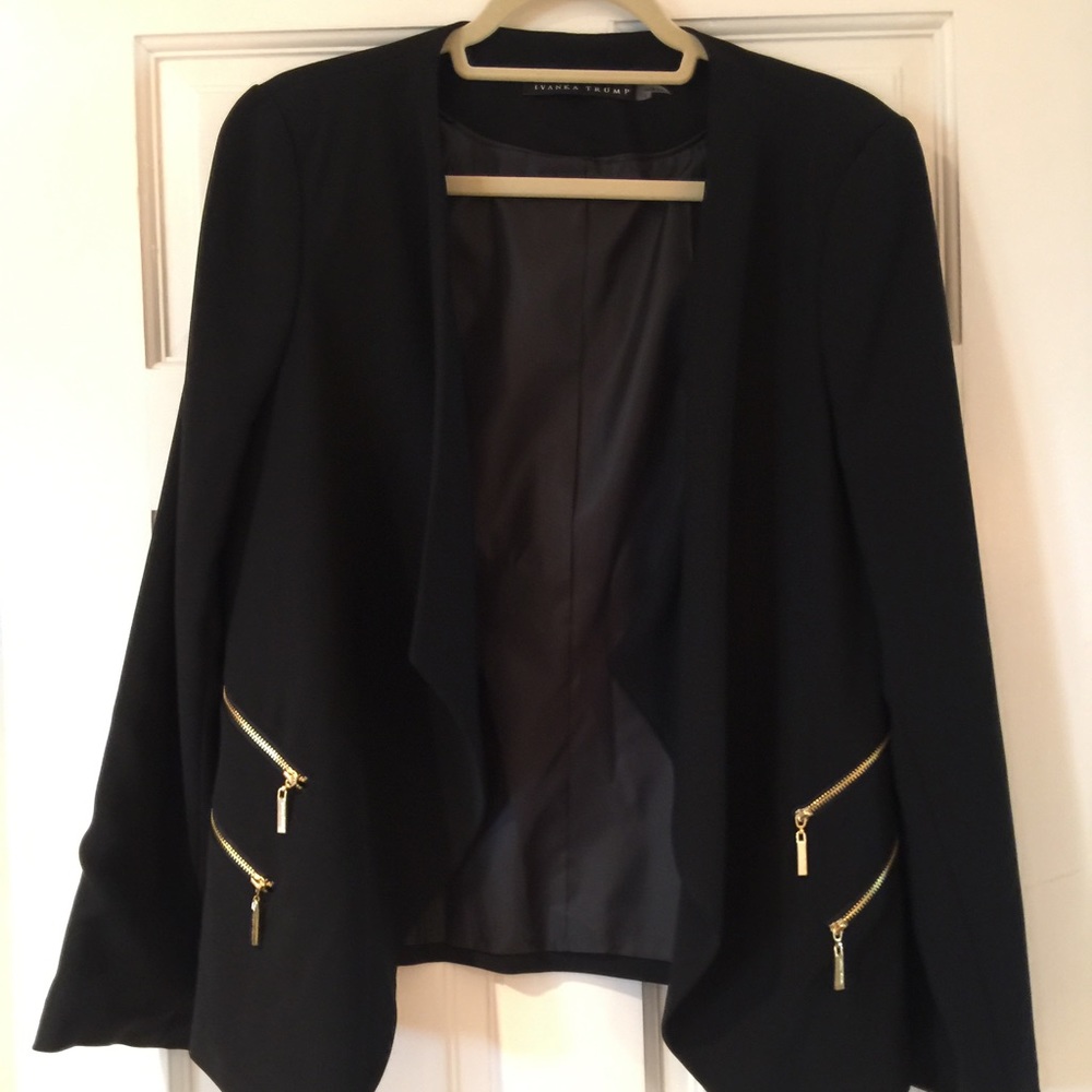 Ivanka Trump black blazer with gold zipper