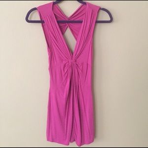 Fuchsia Sleeveless Top with Keyhole on back