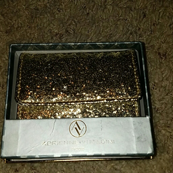 Adrienne Vittadini Handbags - Adrienne Vittadini NIB gold glitter coin purse