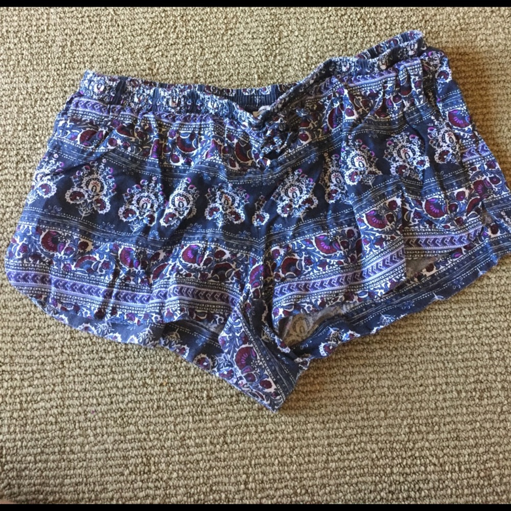 Blue patterned shorts