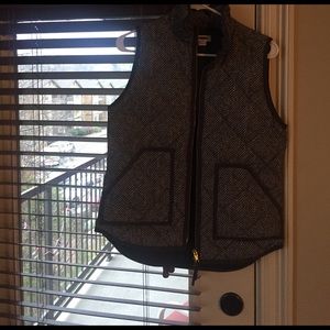 Grey and white puffy vest