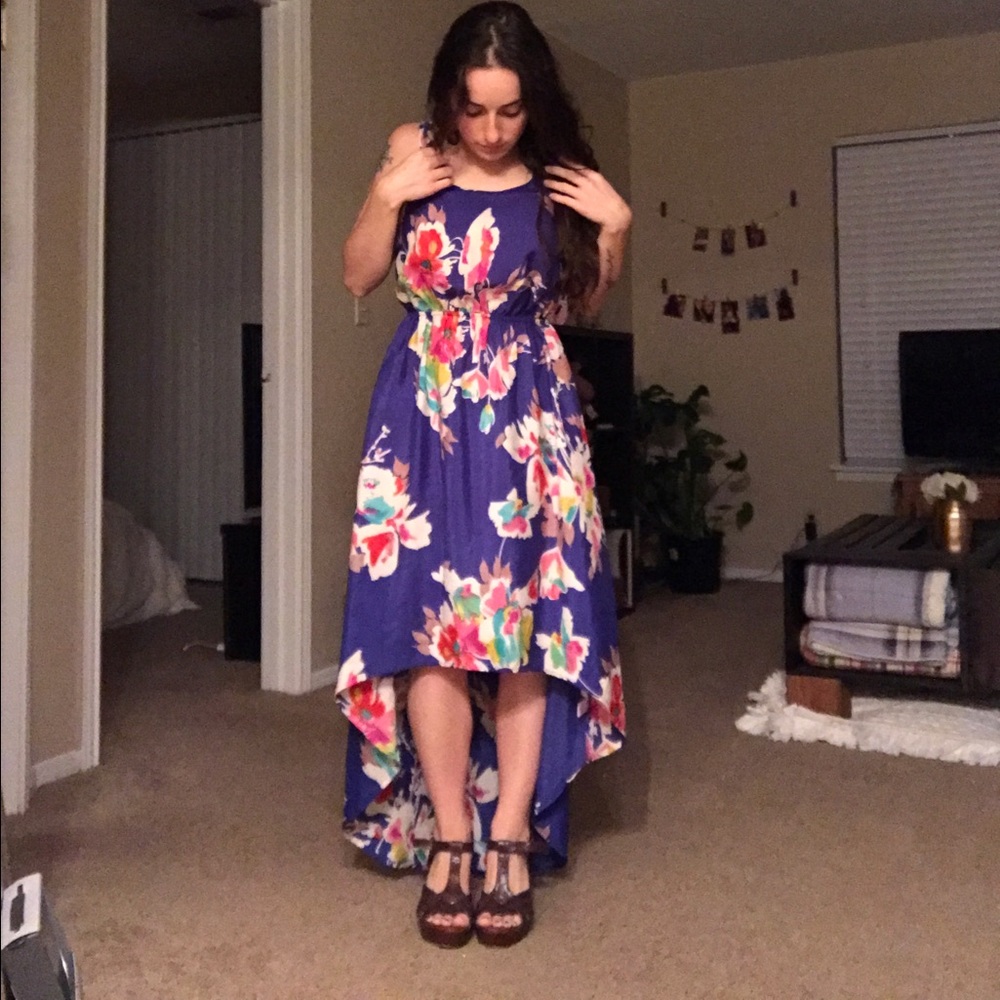 High to low floral maxi dress