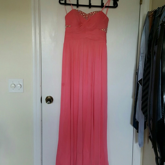 Crossover beaded bodice, floor length, size 6 - Picture 1 of 3