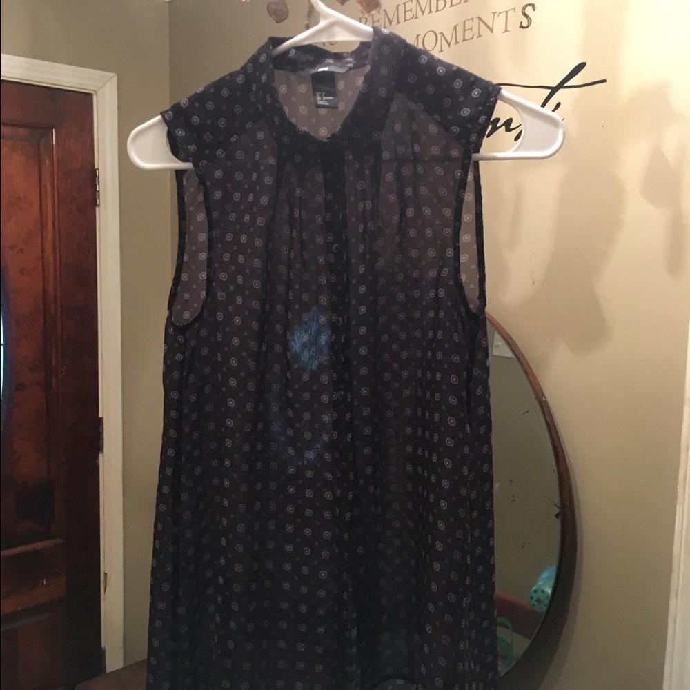 Sz4 sleeveless shirt black/grey sheer
