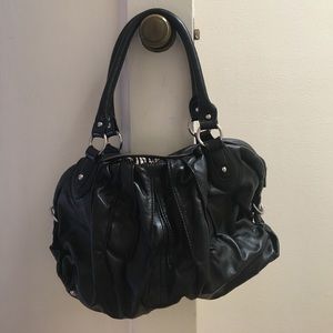 Black Faux Leather Handbag