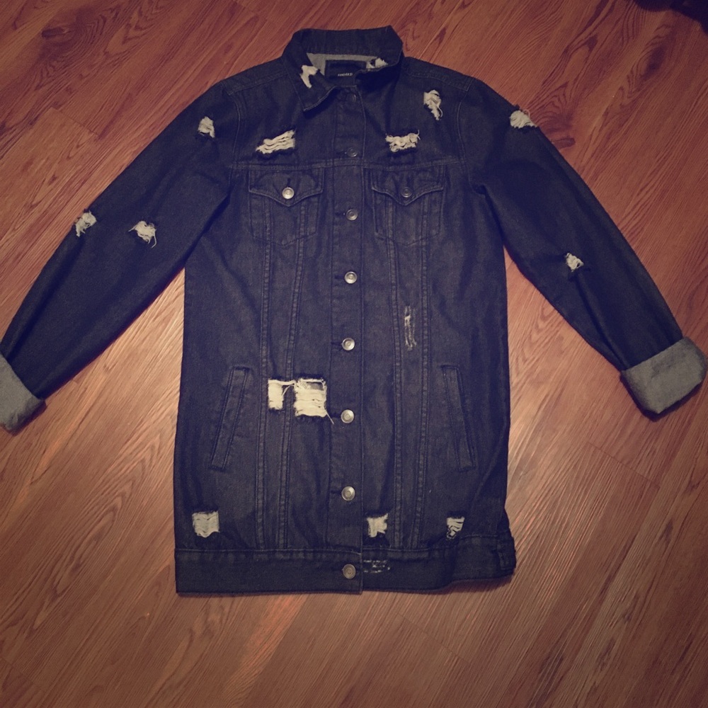 Forever 21 Distressed Denim Jacket.