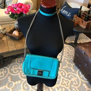 Kate Spade teal crossbody, clutch, and handbag!