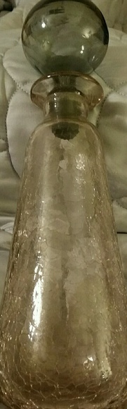 Large Etched Glass Decanter - Picture 1 of 4