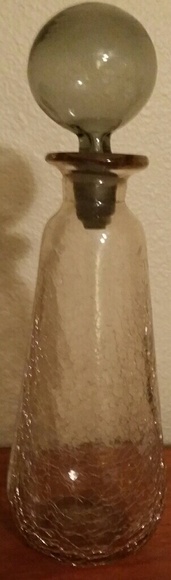 Large Etched Glass Decanter - Picture 2 of 4