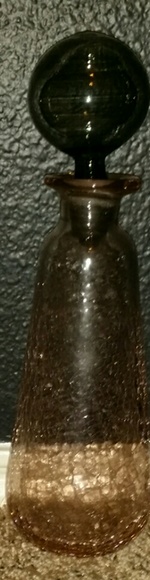 Large Etched Glass Decanter - Picture 3 of 4