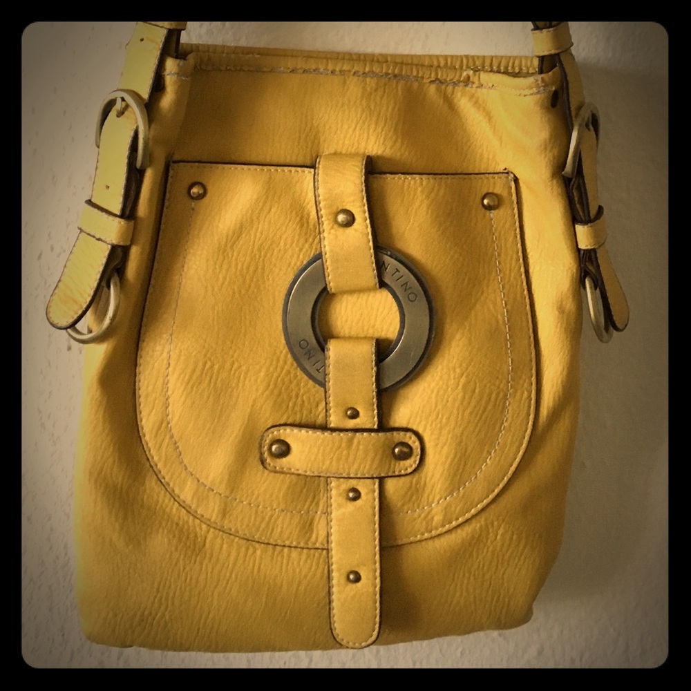 Yellow cross body Valentino purse