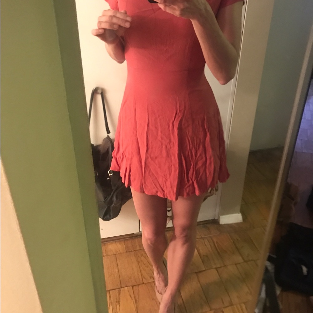 Orange/salmon shirt date night dress