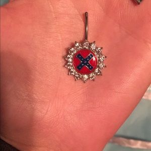 Rebel flag belly button ring