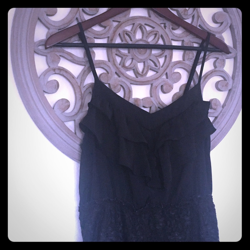 Xhilaration Ruffled and Lace Dress (Black), L