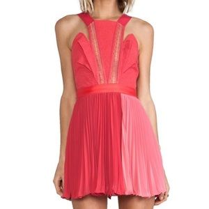 THREE FLOOR pink pleated mini dress
