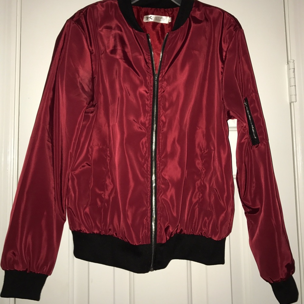 Red Bomber-Shell jacket
