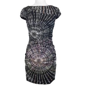 Ali Ro cap sleeve silk star print  Dress