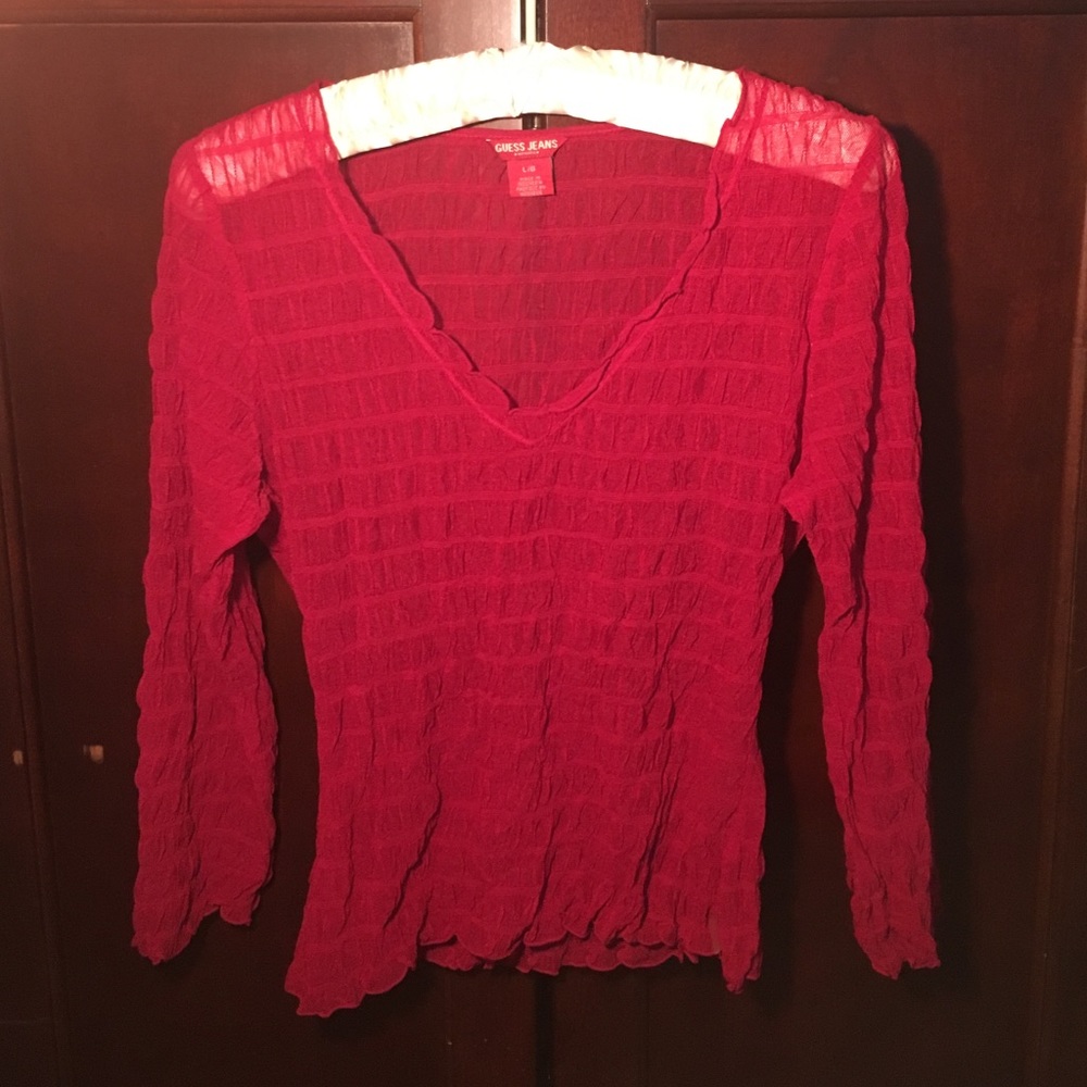 Sexy Sheer Red Top - L