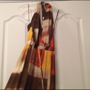 Halter, tie back maxi dress