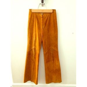 Vintage 1970s Mustard Brown Leather Suede Pants Vintage 1970s Mustard Brown Leather Suede Pants