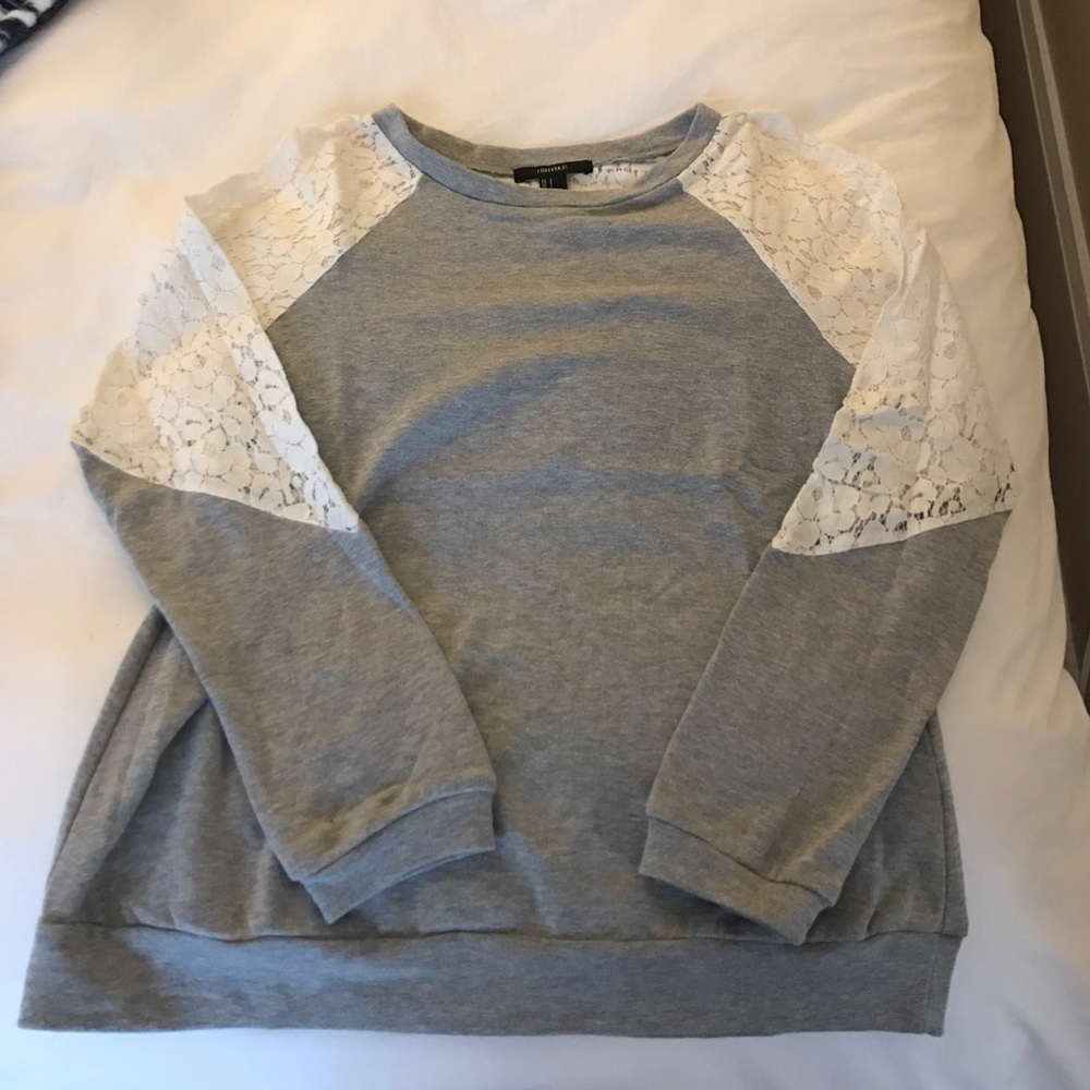 Lace & Gray Crewneck
