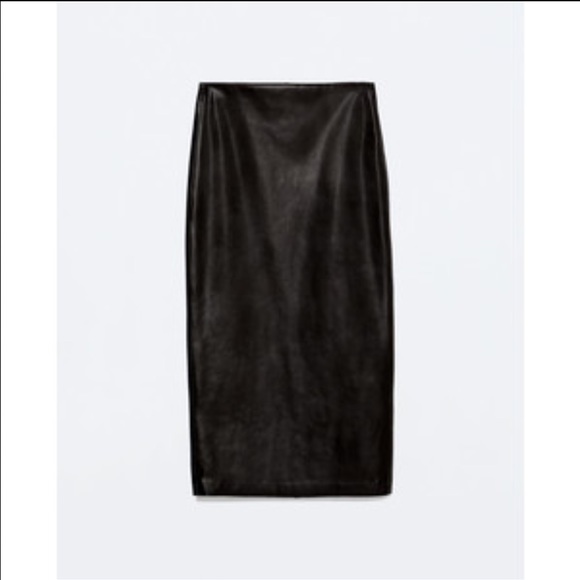 ♦️LAST ONE SALE♦️Black faux leather midi skirt - Picture 4 of 4