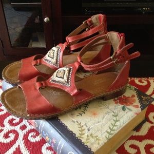 Naturalizer red leather sandals